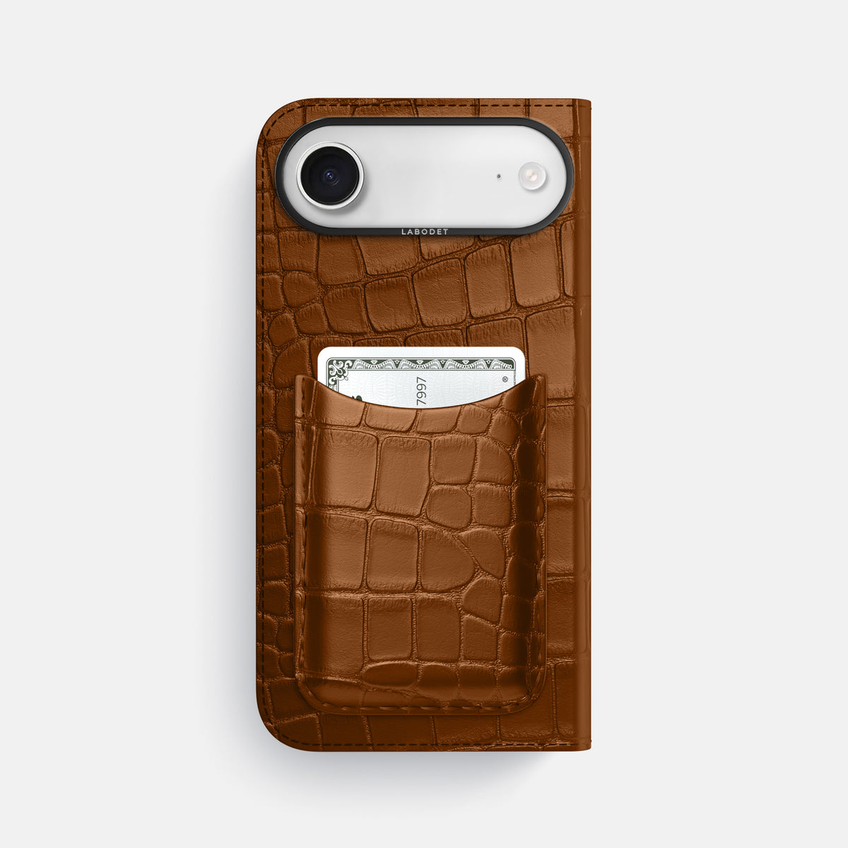 Folio Case with Card For iPhone 17 Air In Alligator -3 | Honey-Black