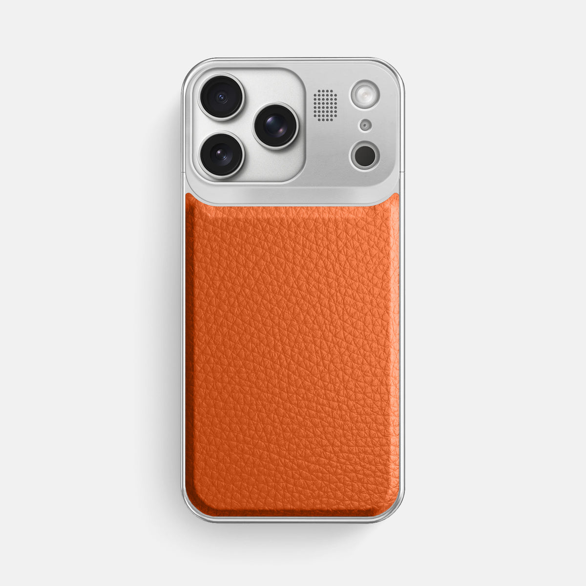 Metal Case For iPhone 17 Pro Max In Calf -1 | Orange-Steel