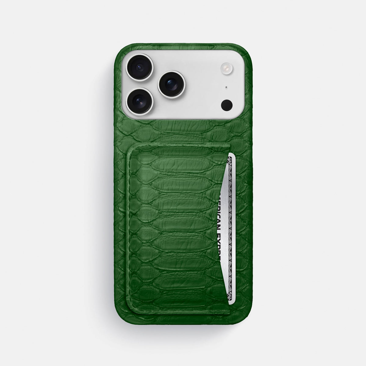 Slim Card Case For iPhone 18 Pro Max In Python -1 | Green