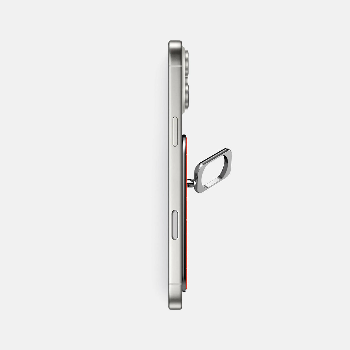 MagSafe Ring For iPhone 18 Pro Max In Shiny Alligator -3 | Coral-Orange-Steel