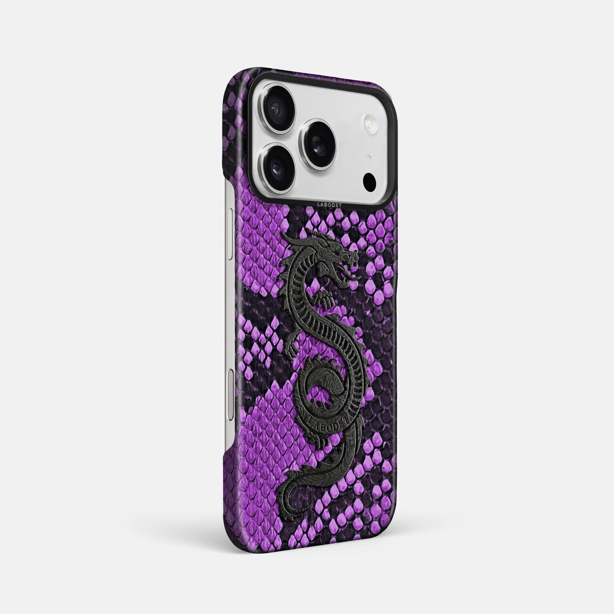 Classic Case With Carbon Dragon For iPhone 17 Pro Max In Deluxe Python -2 | Purple-Black