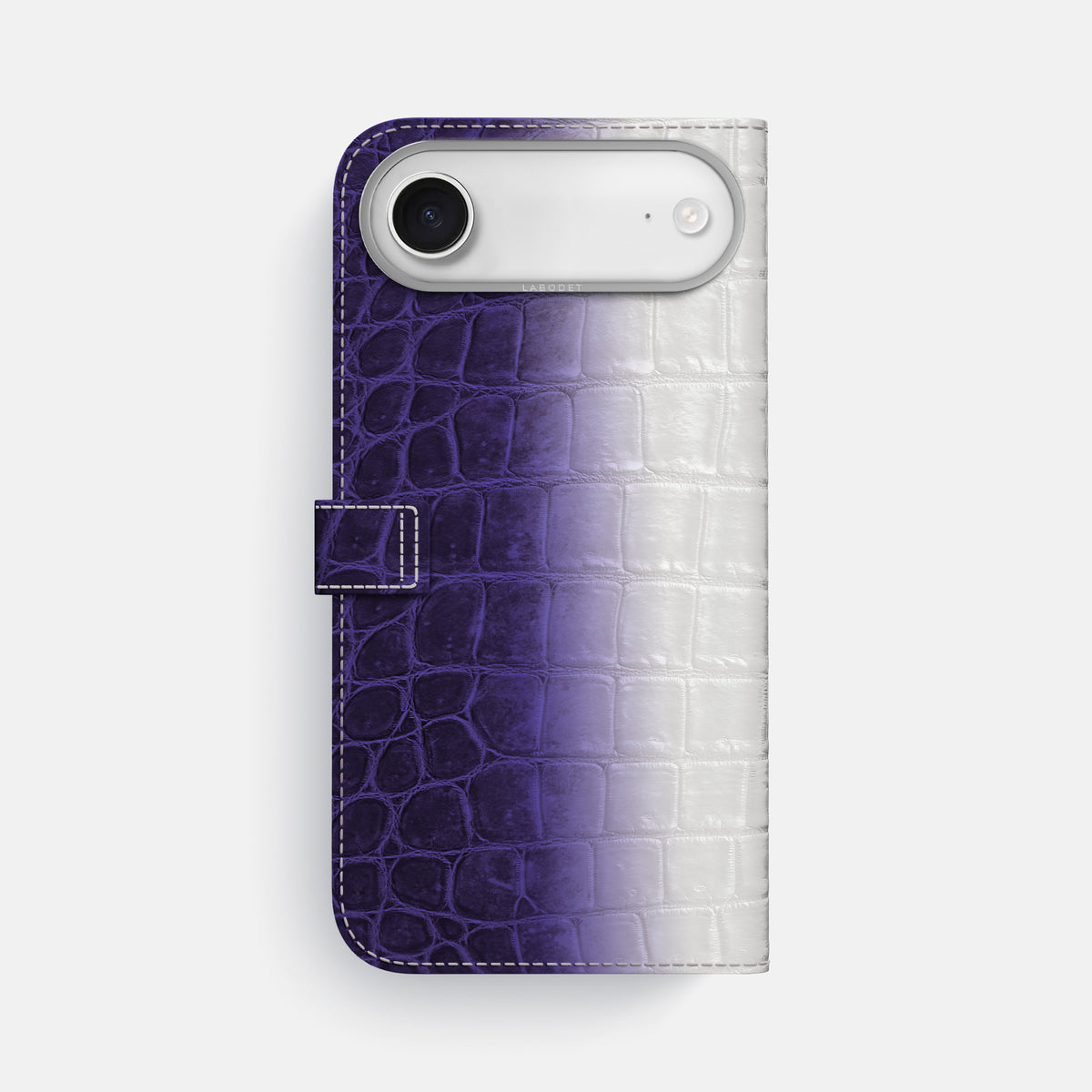 Folio Case with Clasp For iPhone 17 Air In Himalayan Crocodile -3 | Purple-Steel