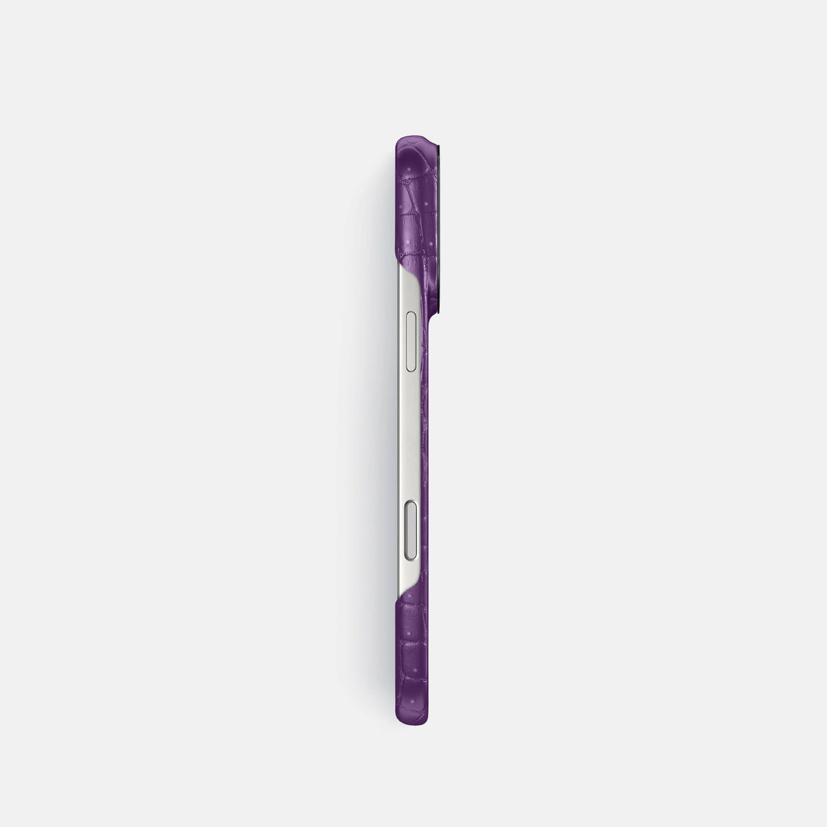 Classic Case For iPhone 18 Pro In Porosus Crocodile -3 | Purple-Black