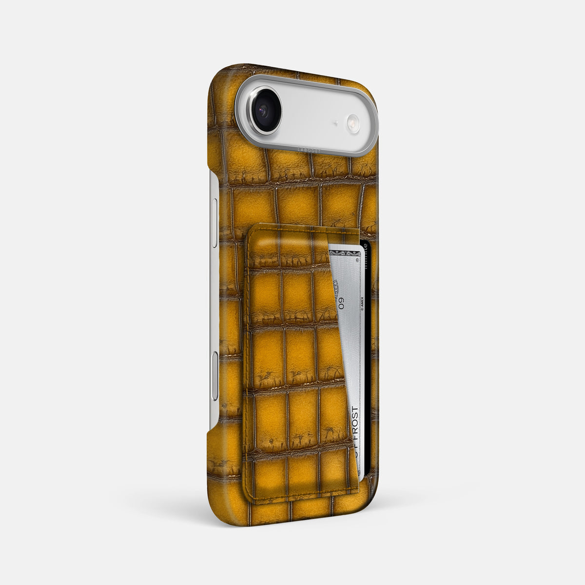 Double Card Case For iPhone 17 Air In Patina Alligator -2 | Sydney-Steel