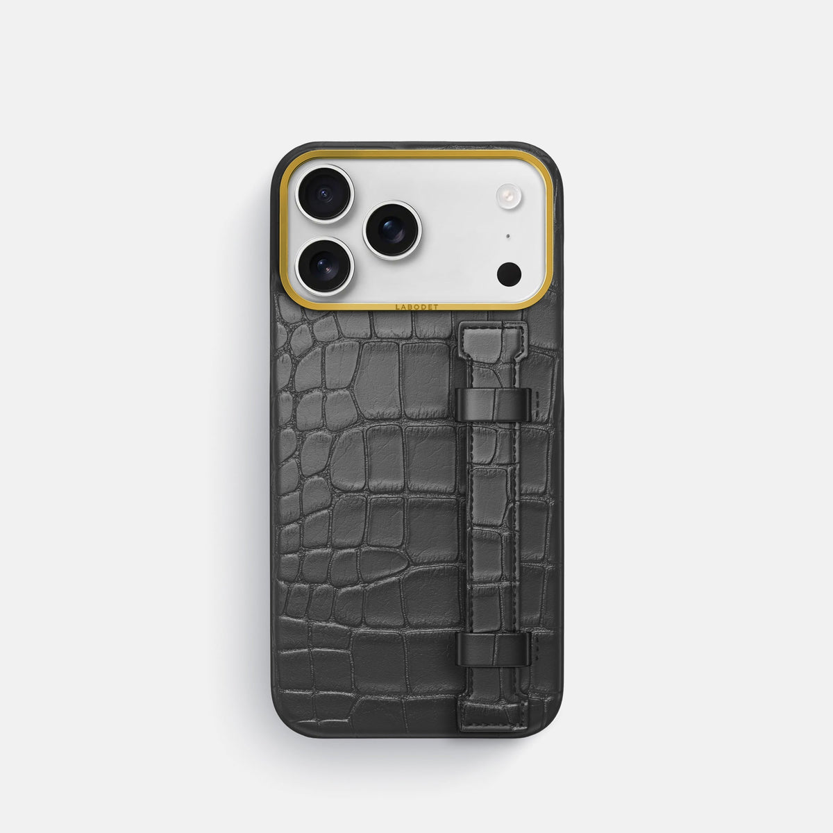 Handle Case For iPhone 18 Pro In Alligator -1 | Grey-Gold