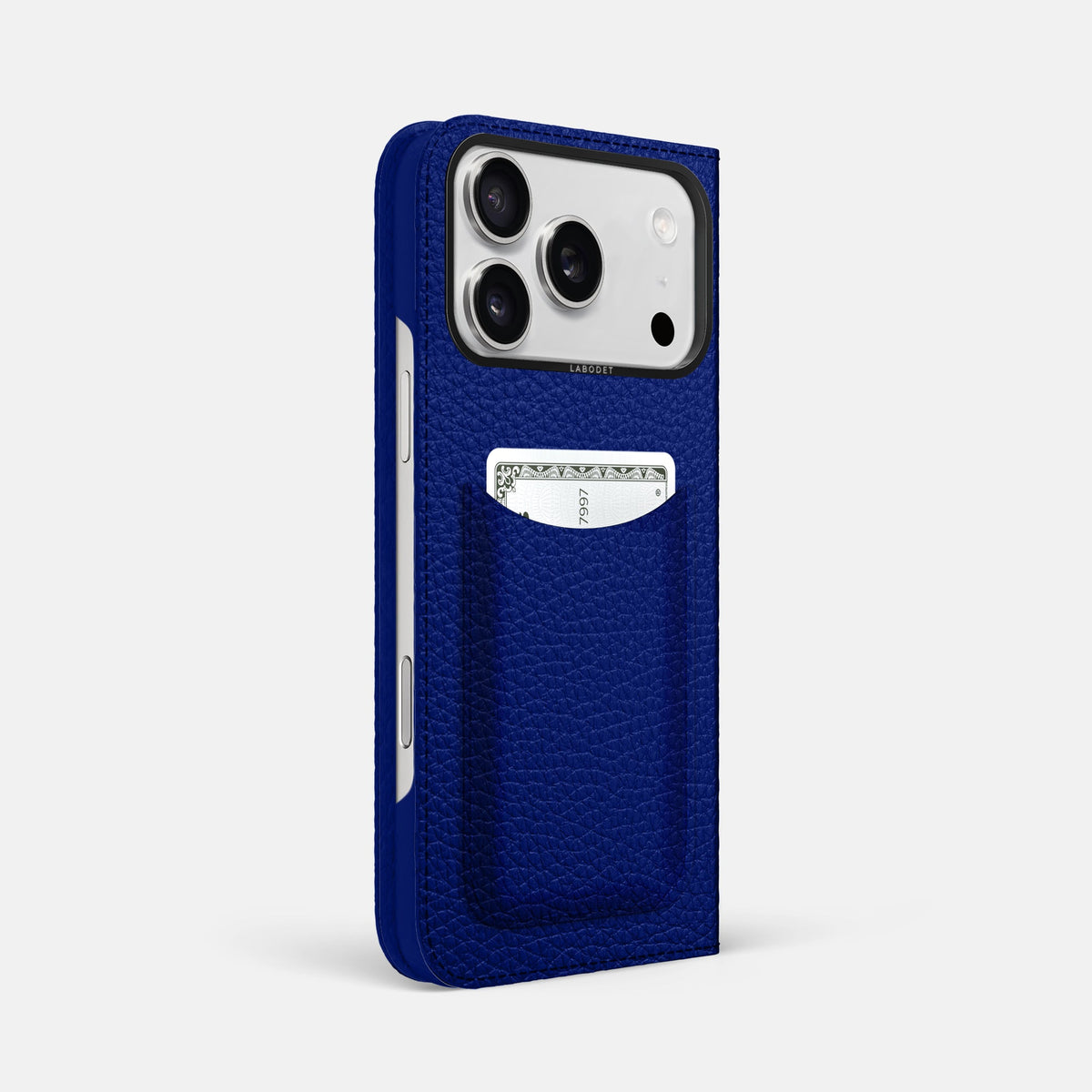 Folio Case with Card For iPhone 18 Pro Max In Calf -1 | Royal-Blue-Black