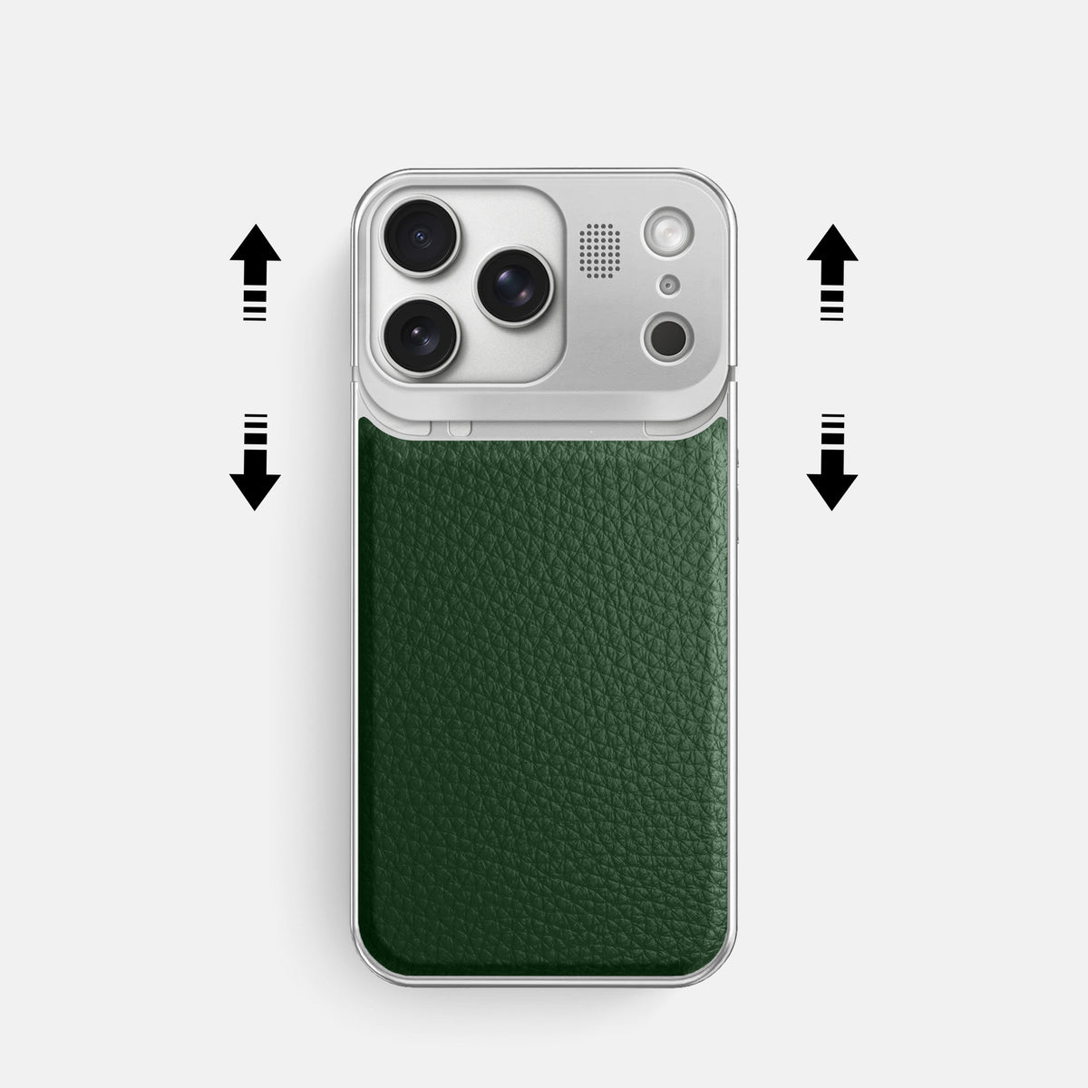 Metal Case For iPhone 17 Pro In Calf -2 | Dark-Green-Steel