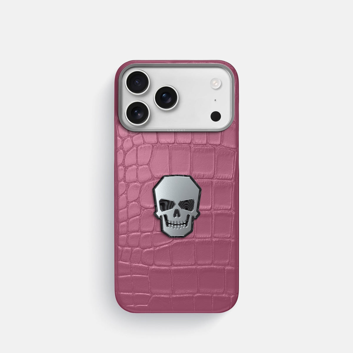 Classic Case With Titanium Skull For iPhone 18 Pro In Alligator -1 | Pink-Lagoon-Steel