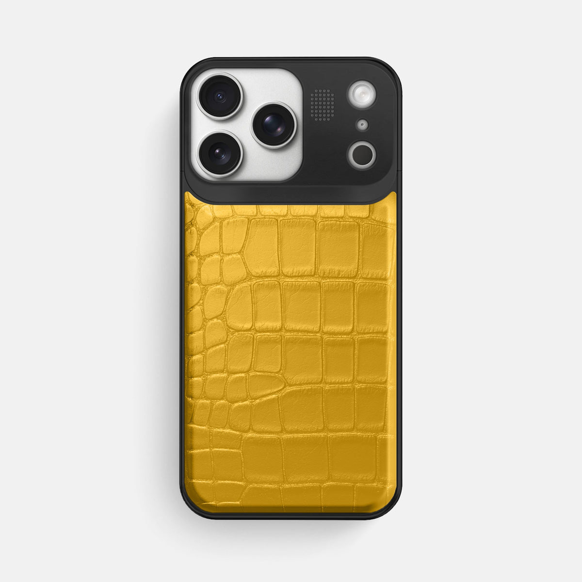 Metal Case For iPhone 18 Pro Max In Alligator -1 | Yellow-Black