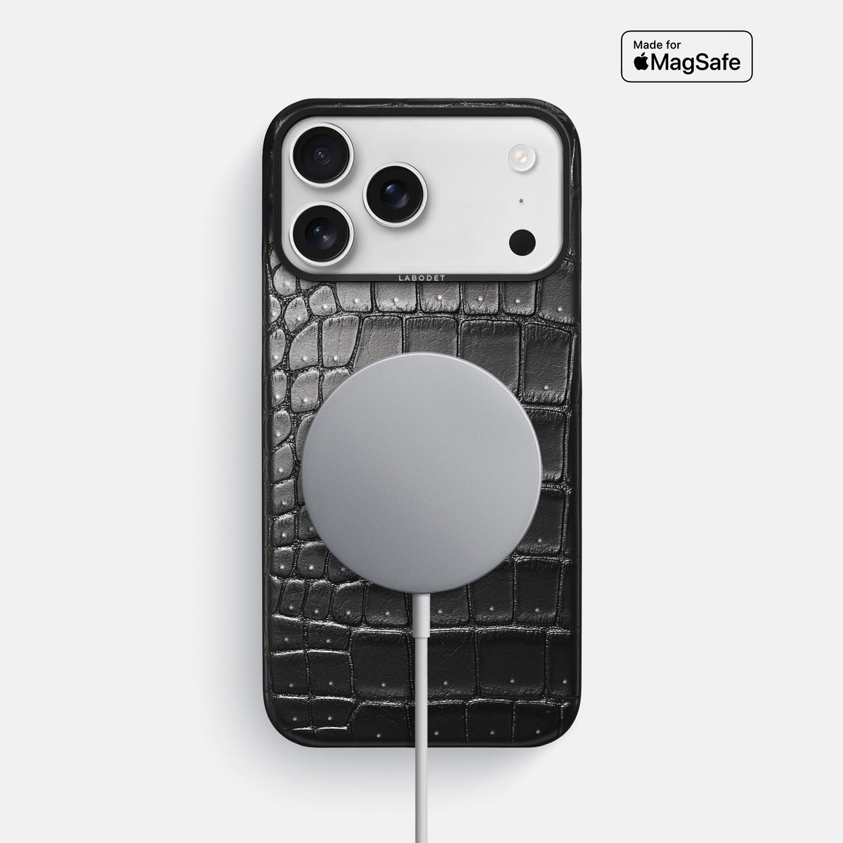 Classic Case For iPhone 17 Pro Max In Porosus Crocodile -5 | Shiny-Black-Black