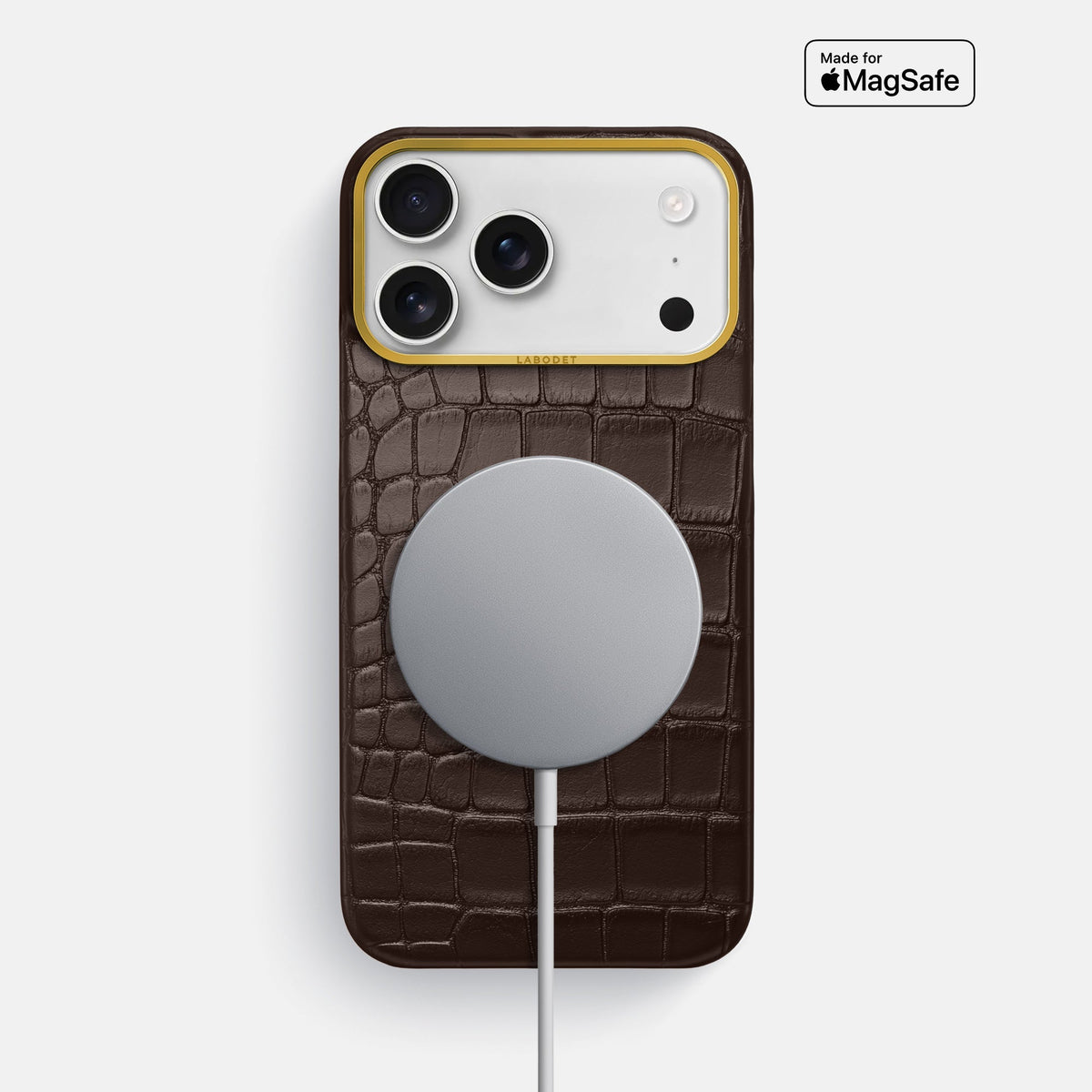Classic Case For iPhone 18 Pro Max In Alligator -5 | Dark-Brown-Gold