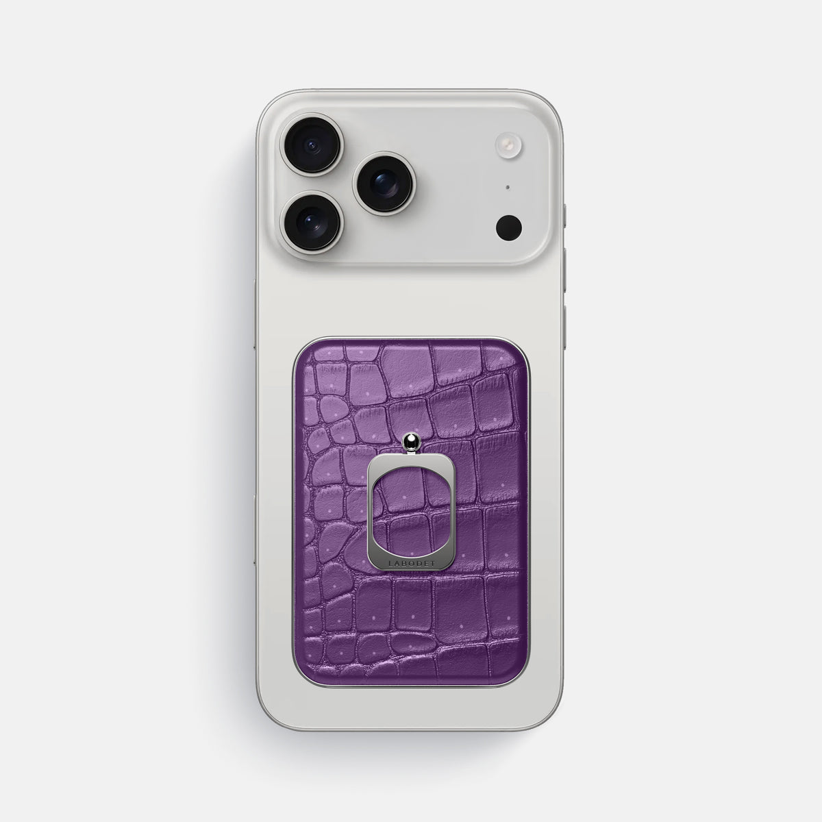 MagSafe Ring For iPhone 17 Pro Max In Porosus Crocodile -2 | Purple-Steel