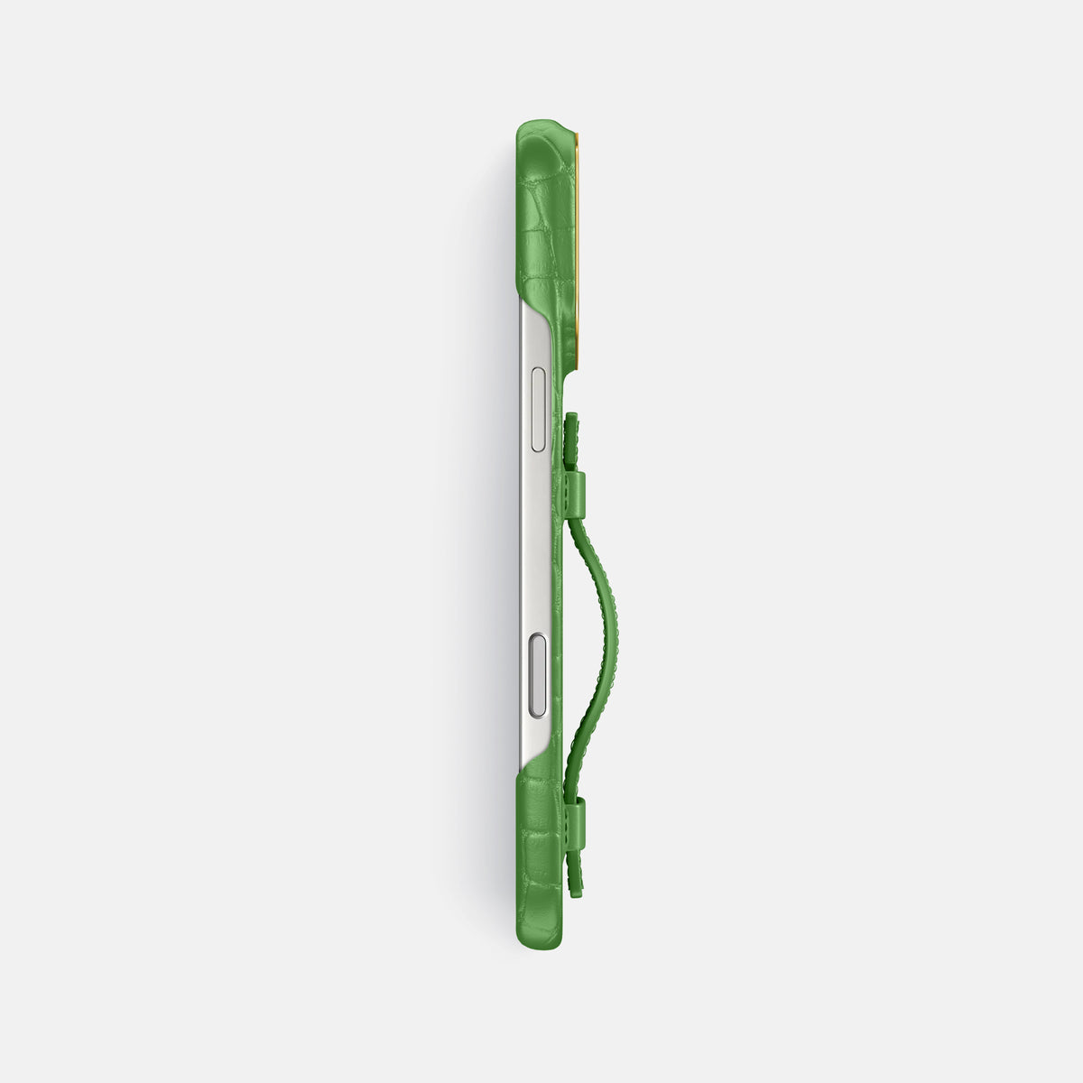 Handle Case For iPhone 17 Pro Max In Alligator -3 | Apple-Green-Gold