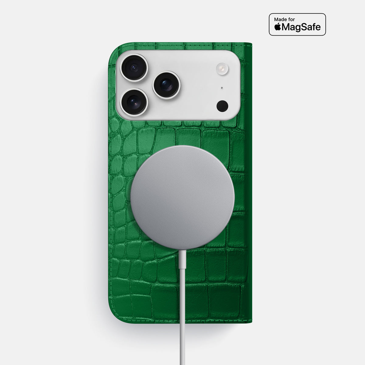 Folio Slim Case For iPhone 17 Pro Max In Alligator -3 | Forest-Green