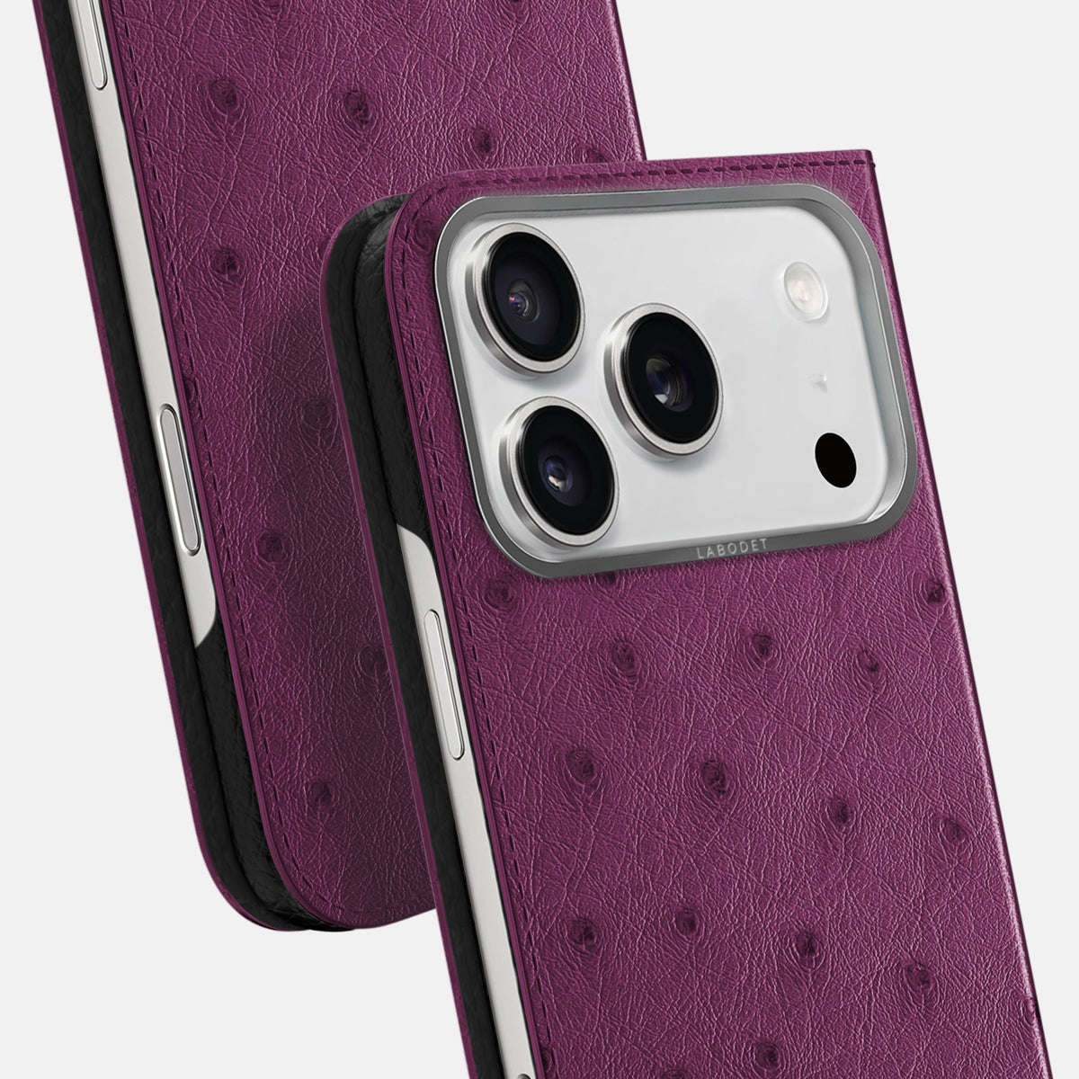 Folio Case For iPhone 18 Pro In Ostrich -5 | Purple-Steel