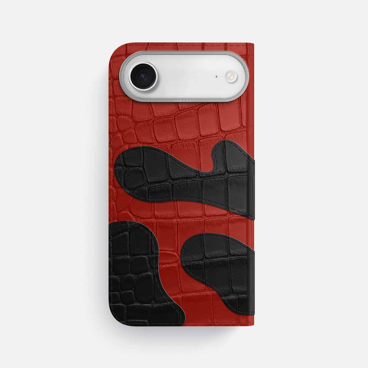 Camouflage Folio For iPhone 17 Air In Alligator -3 | Red-Steel