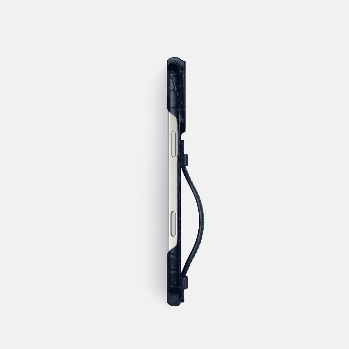 Center Handle For iPhone 18 Pro In Porosus Crocodile -2 | Deep-Blue-Sea-Black