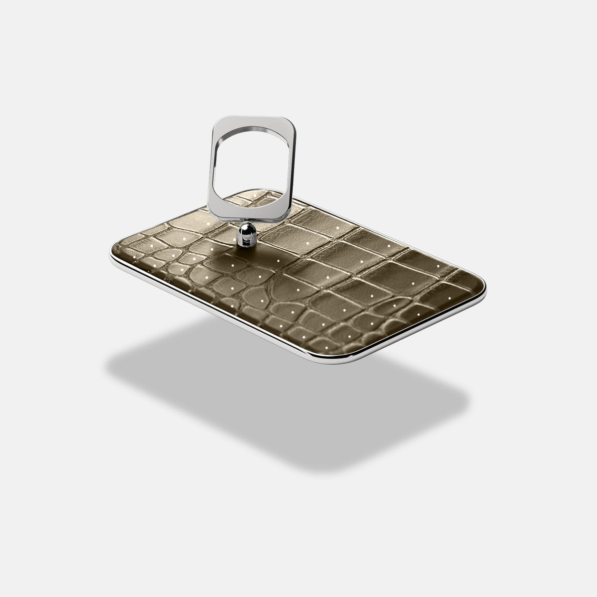 MagSafe Ring For iPhone 18 Pro Max In Porosus Crocodile -4 | Bronze-Steel
