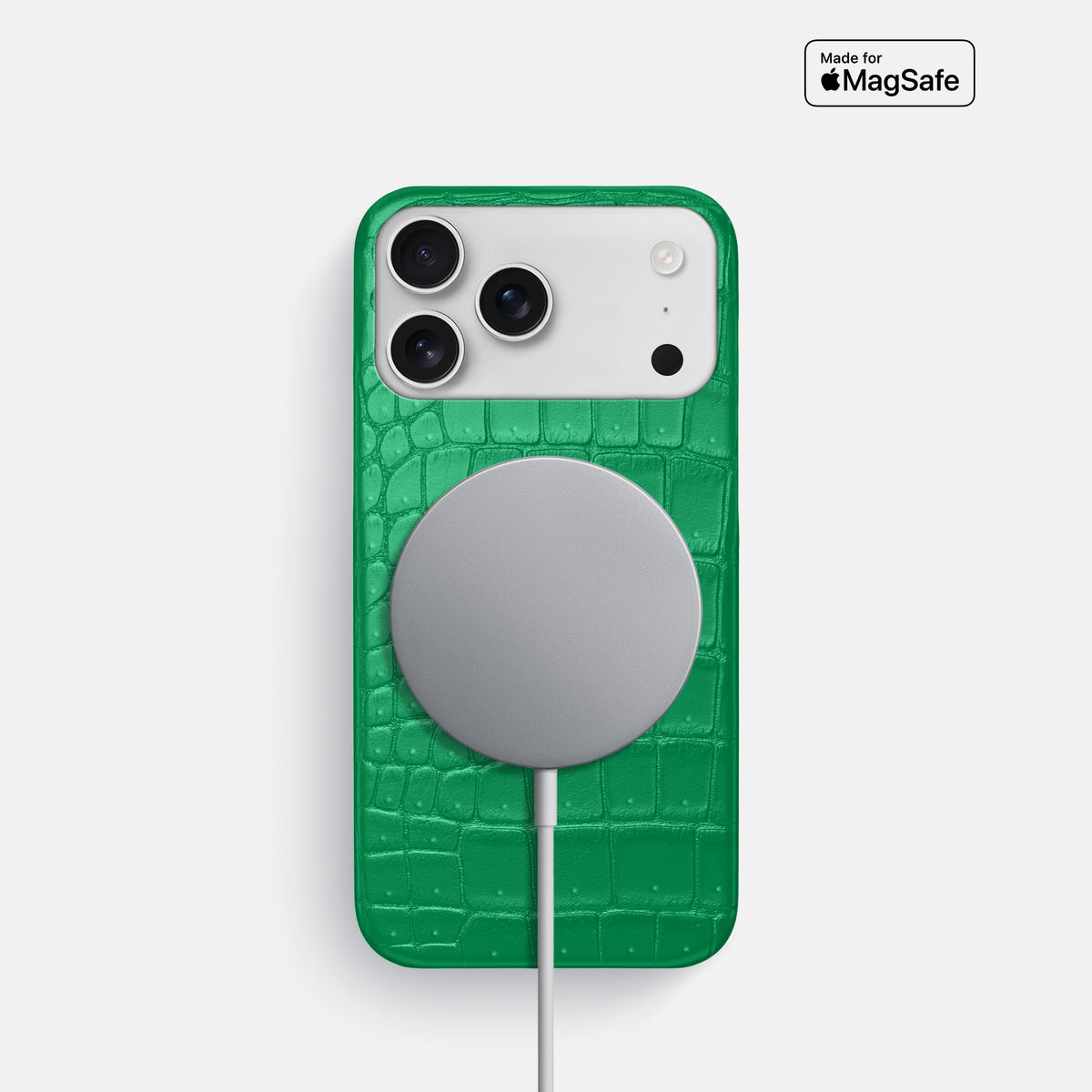 Slim Case For iPhone 17 Pro In Porosus Crocodile -5 | Cactus-Green