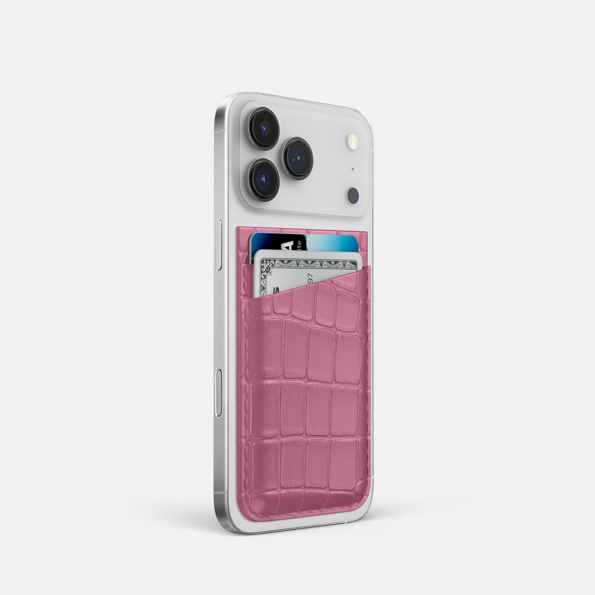 MagSafe Wallet For iPhone 17 Pro In Alligator -2 | Pink-Lagoon