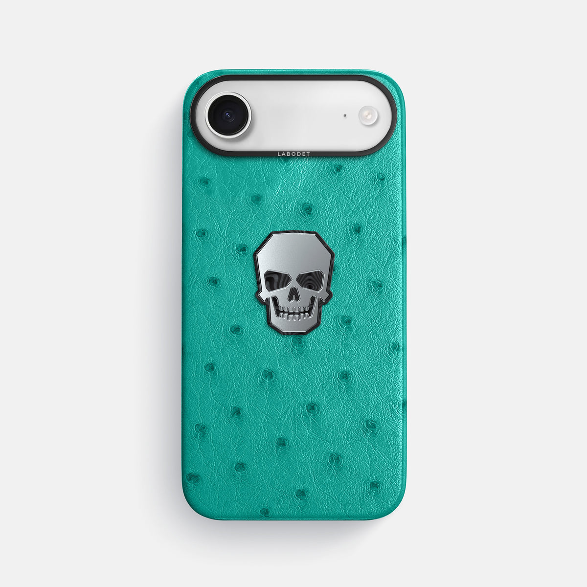 Classic Case With Titanium Skull For iPhone 17 Air In Ostrich -1 | Turquoise-Black