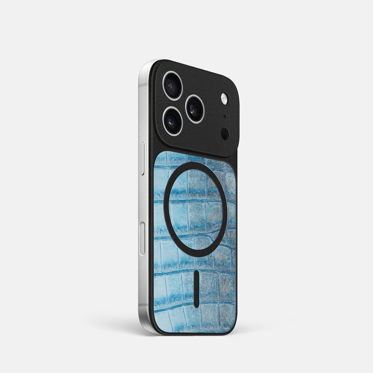 MagSafe Mask For iPhone 17 Pro In Himalayan Crocodile -2 | Ice-Blue