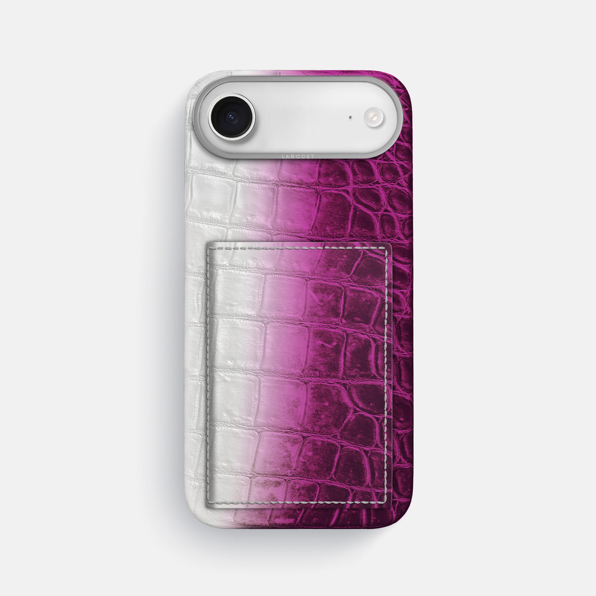 Bi-Fold Case For iPhone 17 Air In Himalayan Crocodile -1 | Fuchsia-Steel