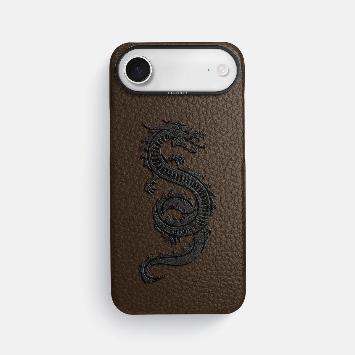 Classic Case With Carbon Dragon For iPhone 17 Air In Calf -1 | Dark-Brown-Black
