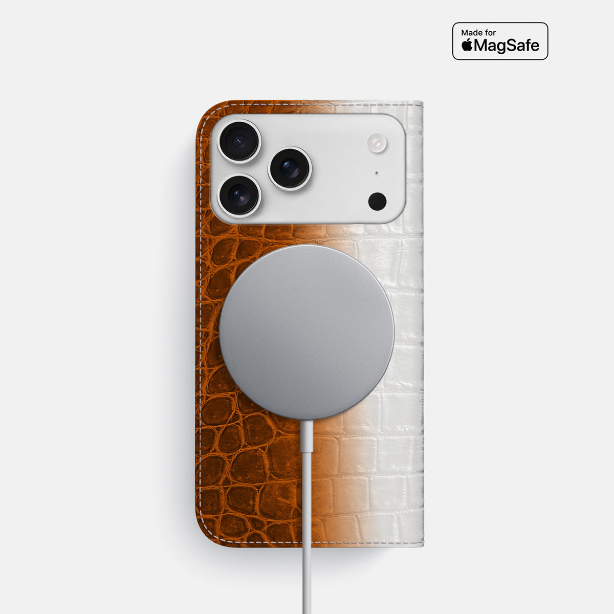 Folio Slim Case For iPhone 17 Pro In Himalayan Crocodile -3 | Orange