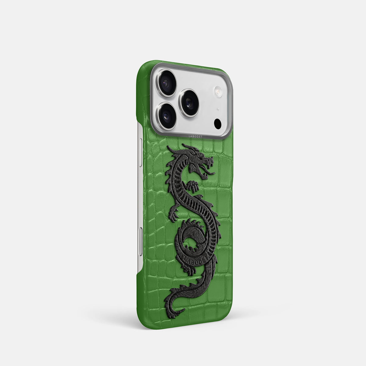 Classic Case With Carbon Dragon For iPhone 17 Pro In Alligator -2 | Apple-Green-Steel