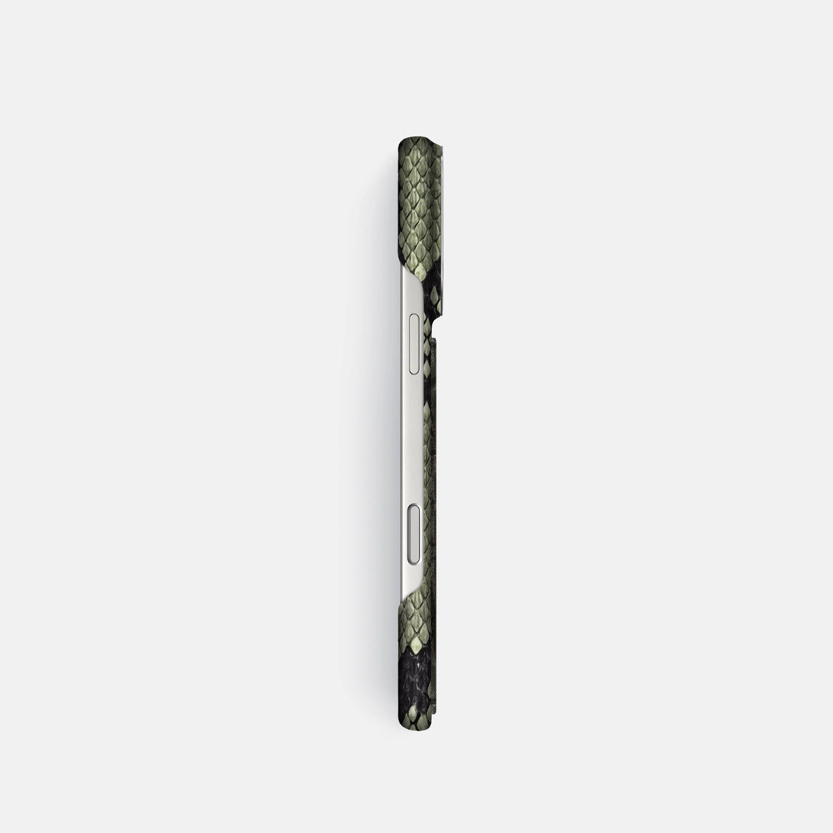 Classic Case With Carbon Dragon For iPhone 17 Pro In Deluxe Python -3 | Army-Green-Steel