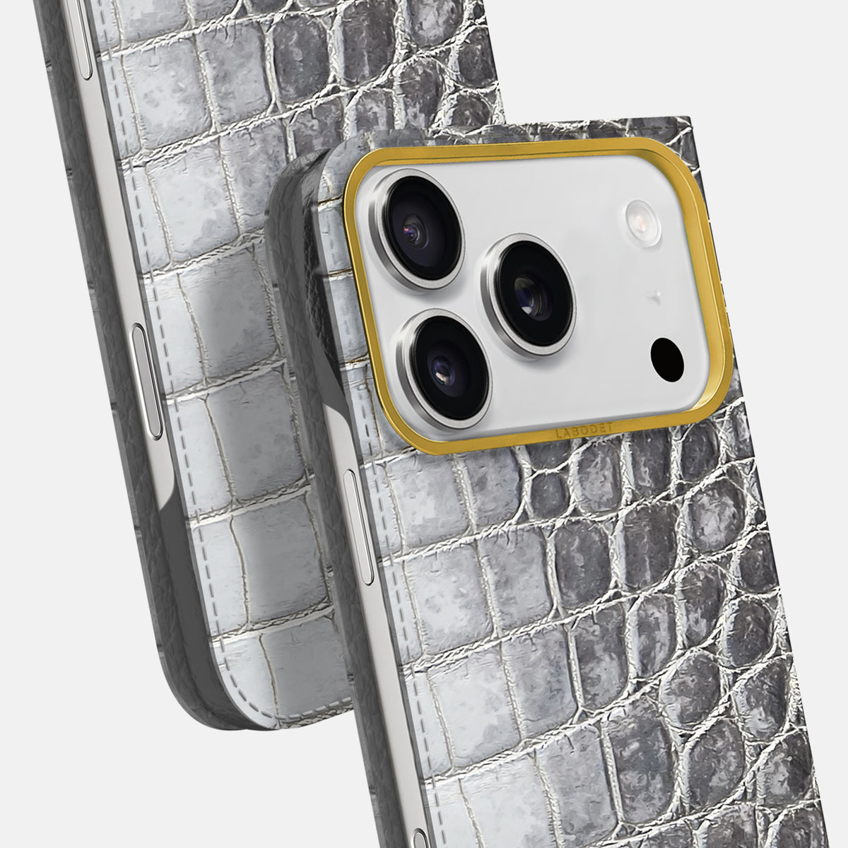 Folio Case For iPhone 17 Pro Max In Himalayan Crocodile -5 | Silver-Gold