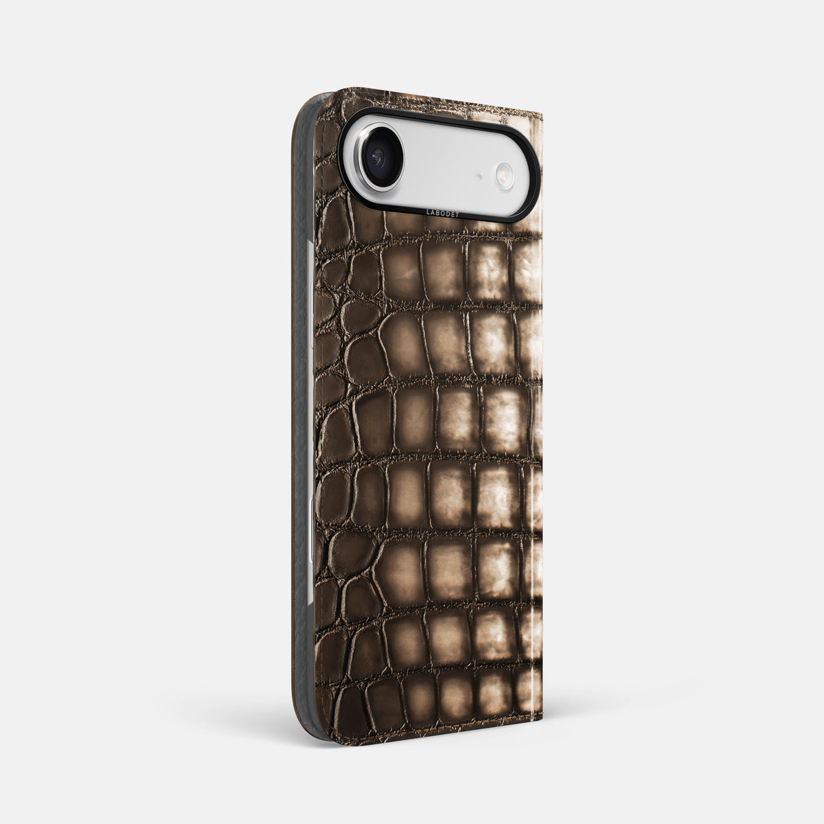 Folio Case For iPhone 17 Air In Patina Alligator -1 | Etoupe-Black