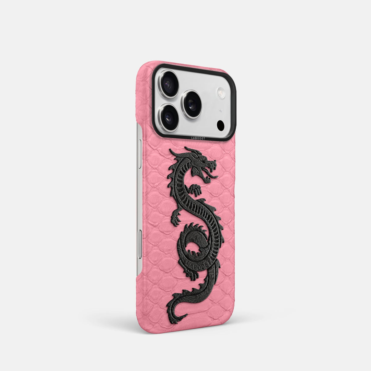 Classic Case With Carbon Dragon For iPhone 18 Pro In Python -2 | Pink-Black