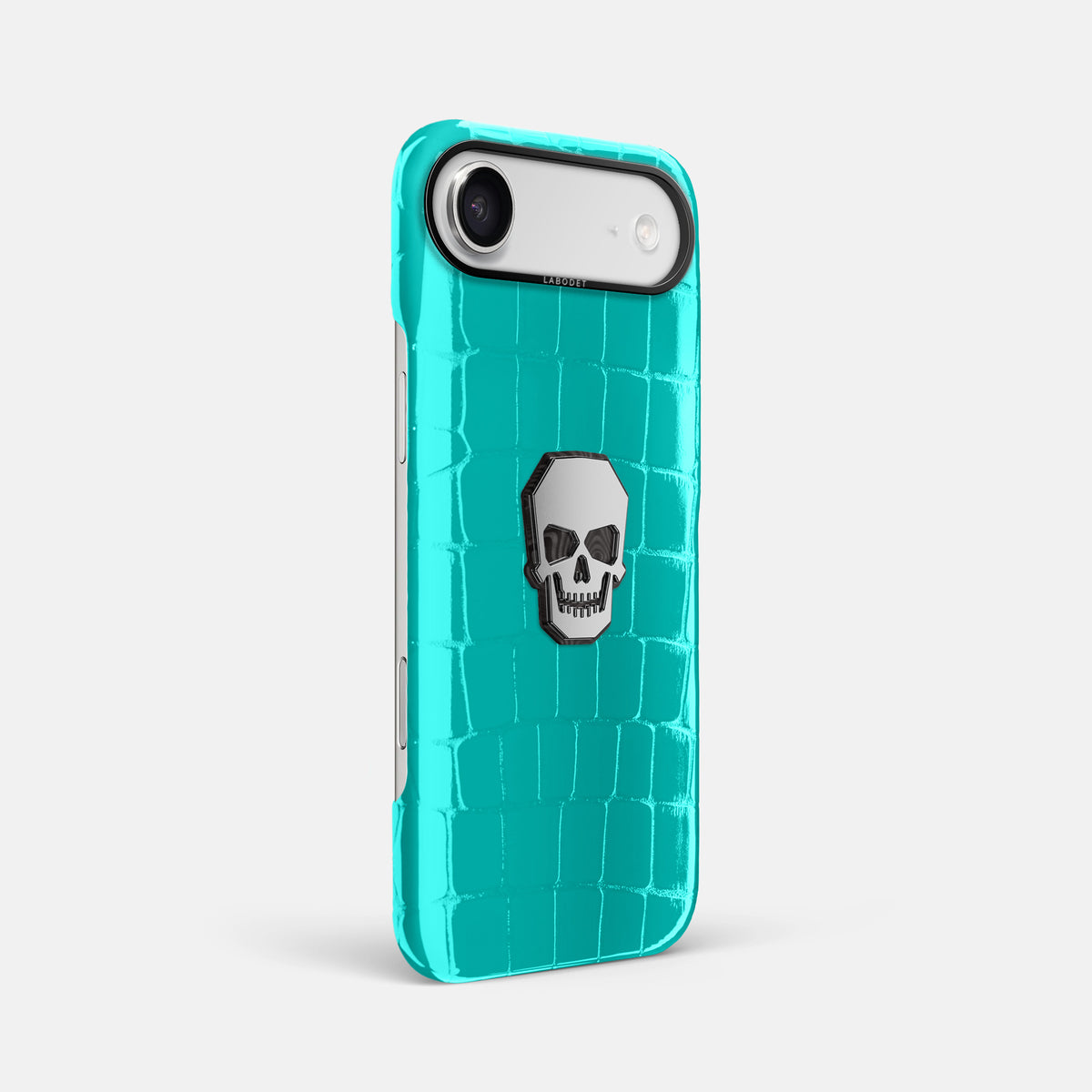 Classic Case With Titanium Skull For iPhone 17 Air In Shiny Alligator -2 | Mint-Black