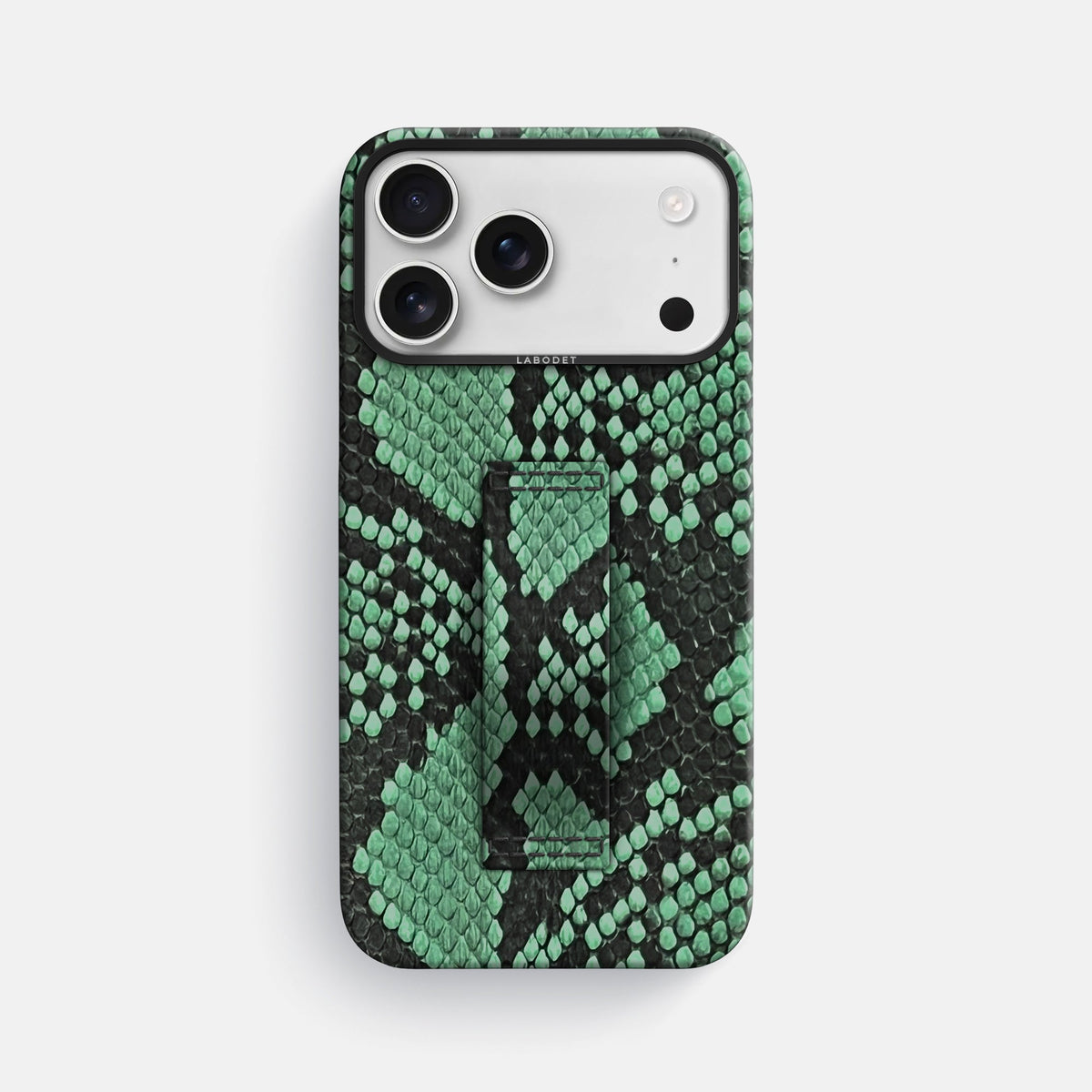 Finger Case For iPhone 18 Pro Max In Deluxe Python -1 | Forest-Green-Black