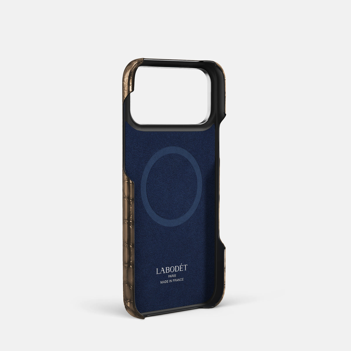 Classic Case For iPhone 17 Pro In Patina Alligator -4 | Etoupe-Steel