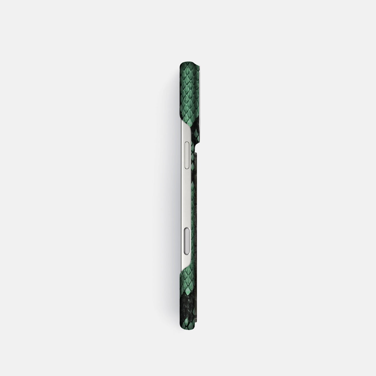 Classic Case With Carbon Dragon For iPhone 18 Pro In Deluxe Python -3 | Forest-Green-Steel