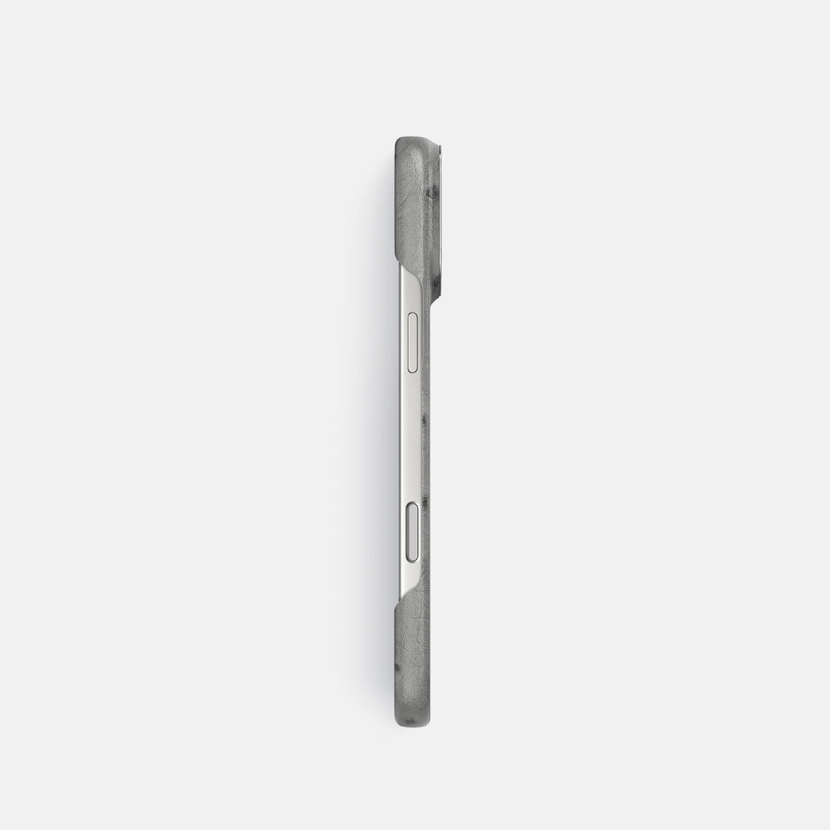 Classic Case For iPhone 17 Pro In Ostrich -3 | Silver-Steel