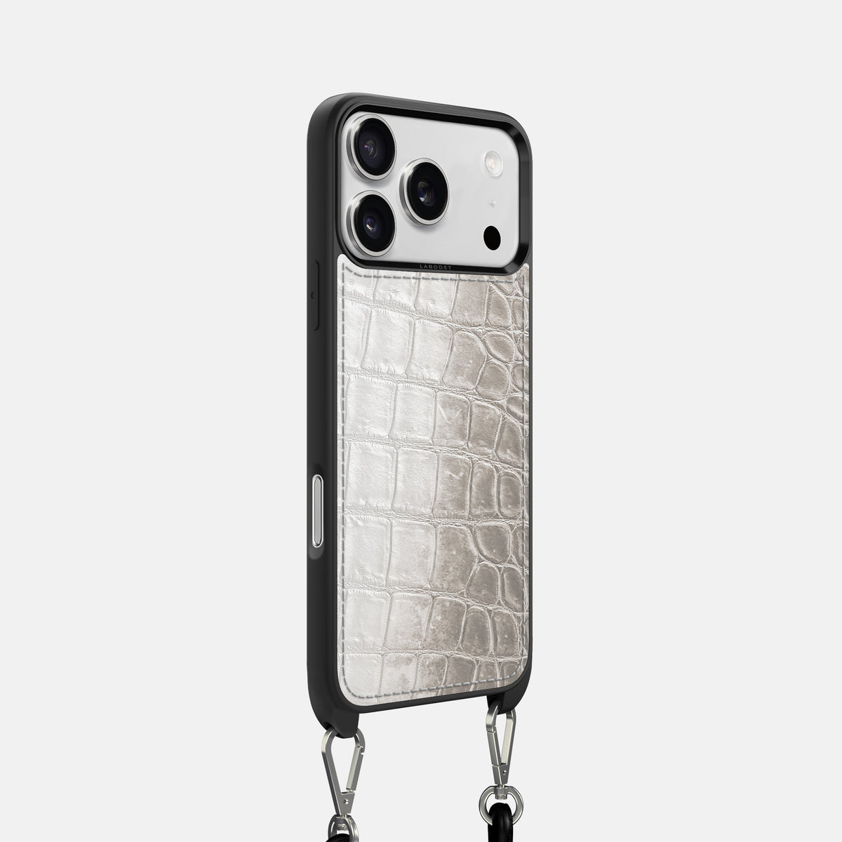 Crossbody Sport Case For iPhone 17 Pro In Himalayan Crocodile -2 | Grey