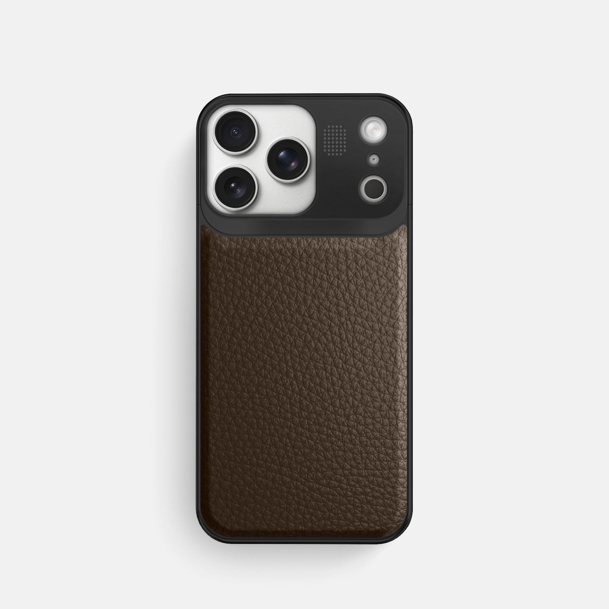 Metal Case For iPhone 17 Pro In Calf -1 | Dark-Brown-Black
