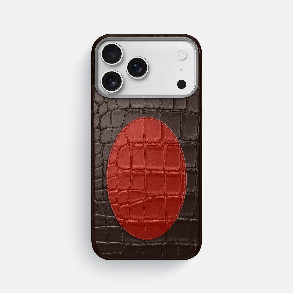 Classic Case With Oval For iPhone 17 Pro Max In Alligator -1 | Dark-Brown-Steel