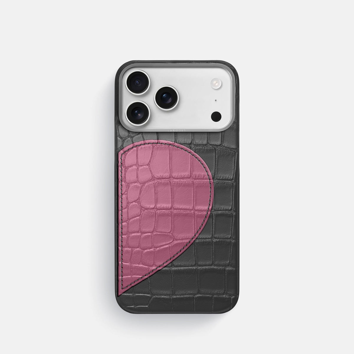 Classic Case With Half Heart - Right For iPhone 18 Pro In Alligator -1 | Grey-Steel