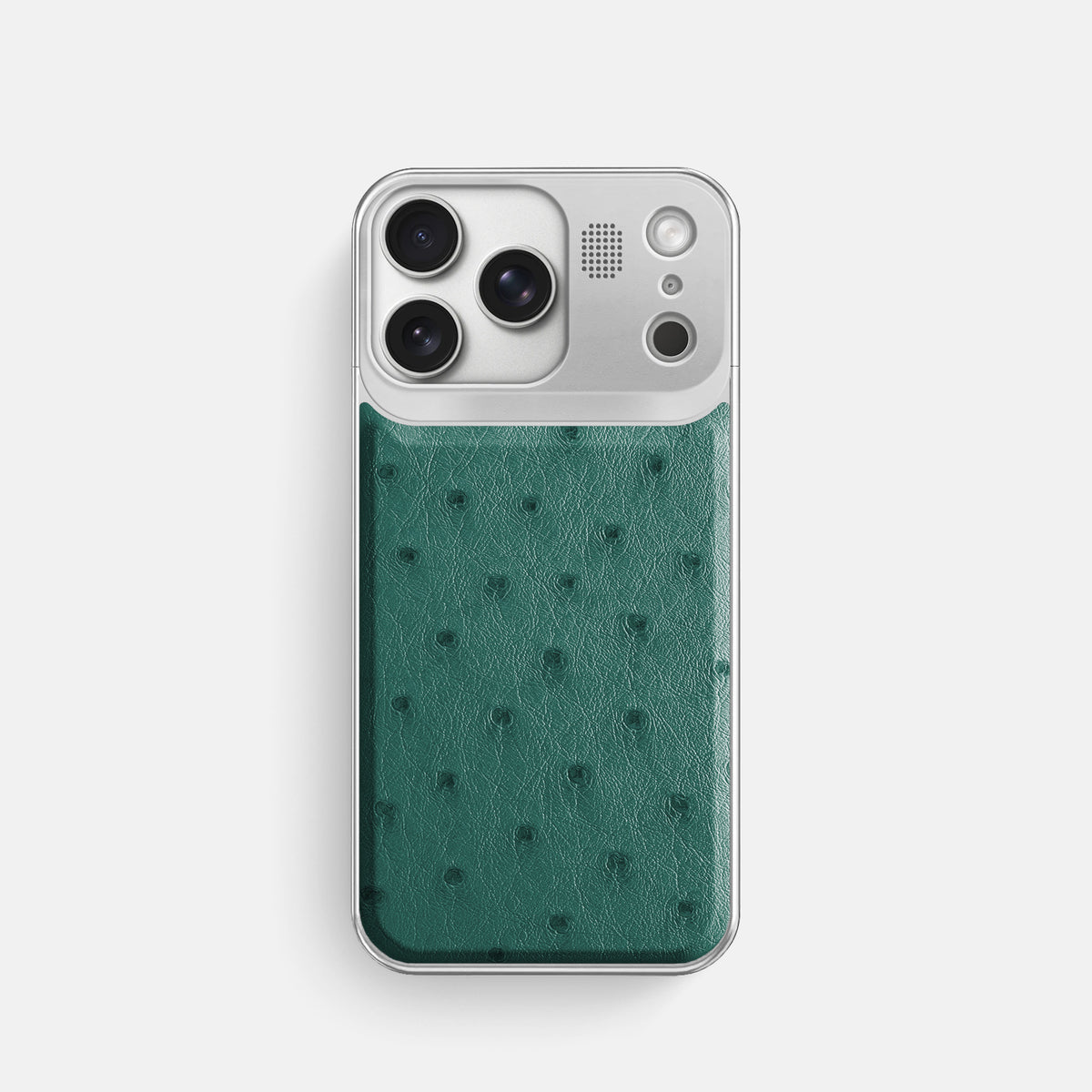 Metal Case For iPhone 17 Pro In Ostrich -1 | Forest-Green-Steel
