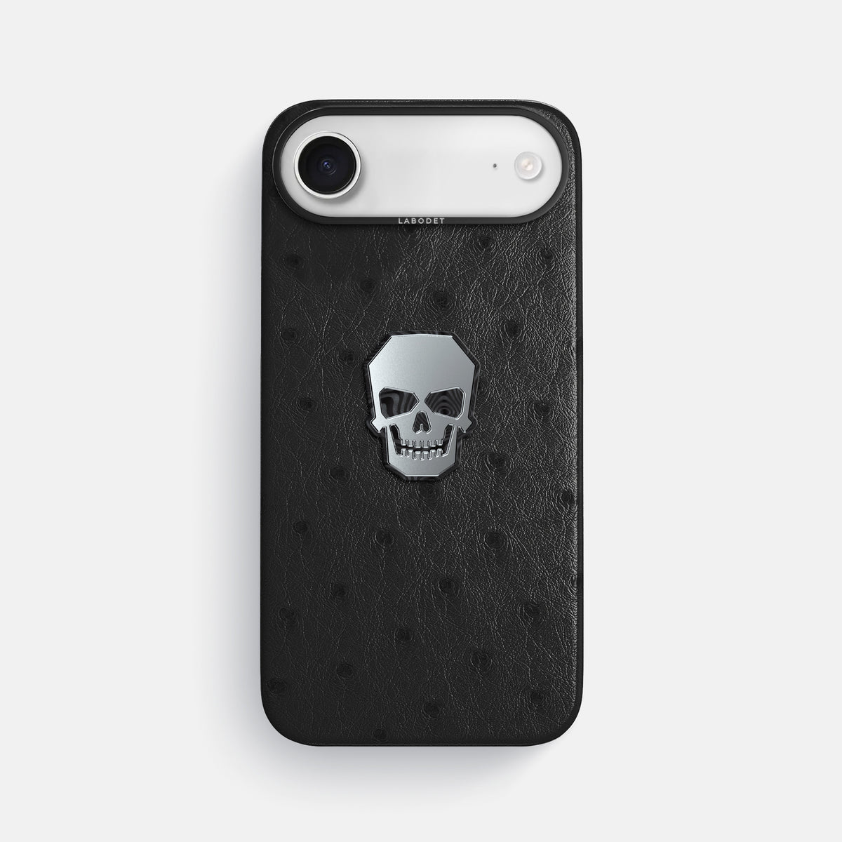 Classic Case With Titanium Skull For iPhone 17 Air In Ostrich -1 | Black-Black