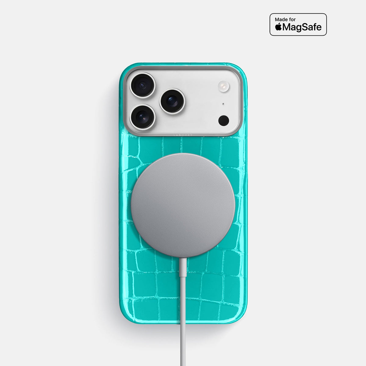 Classic Case For iPhone 18 Pro In Shiny Alligator -5 | Mint-Steel