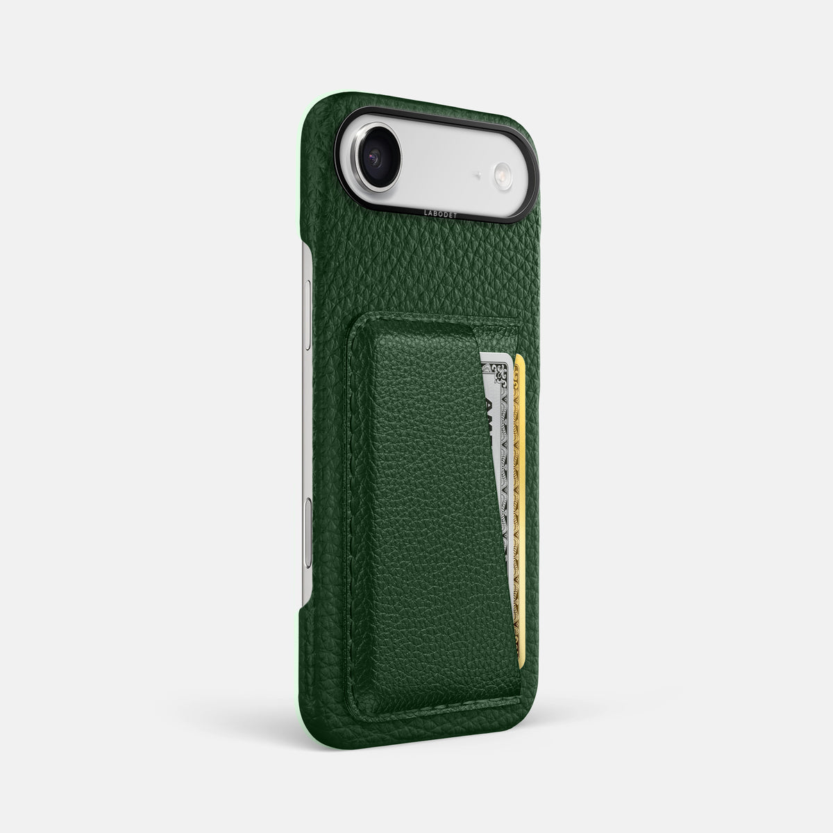 Double Card Case For iPhone 17 Air In Calf -2 | Dark-Green-Black