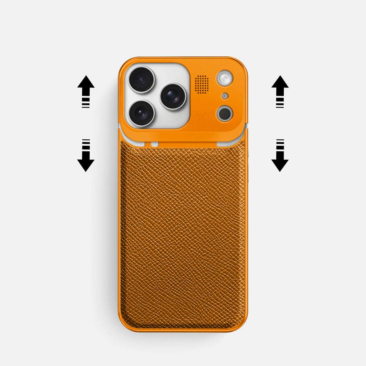 Metal Case For iPhone 17 Pro In Epsom-Style Calf -2 | Whiskey-Orange