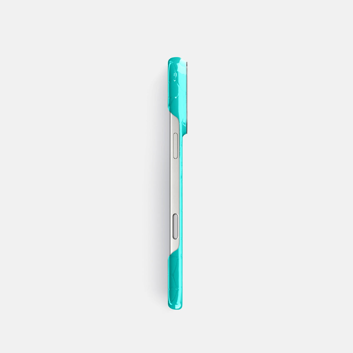 Classic Case For iPhone 18 Pro In Shiny Alligator -3 | Mint-Steel