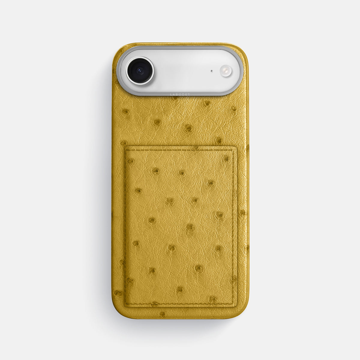 Bi-Fold Case For iPhone 17 Air In Ostrich -1 | Gold-Steel